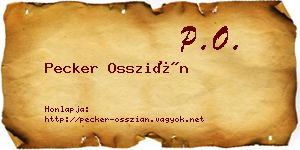 Pecker Osszián névjegykártya